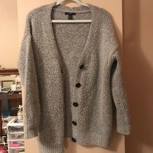 F21 Oversized Button Up Cardigan